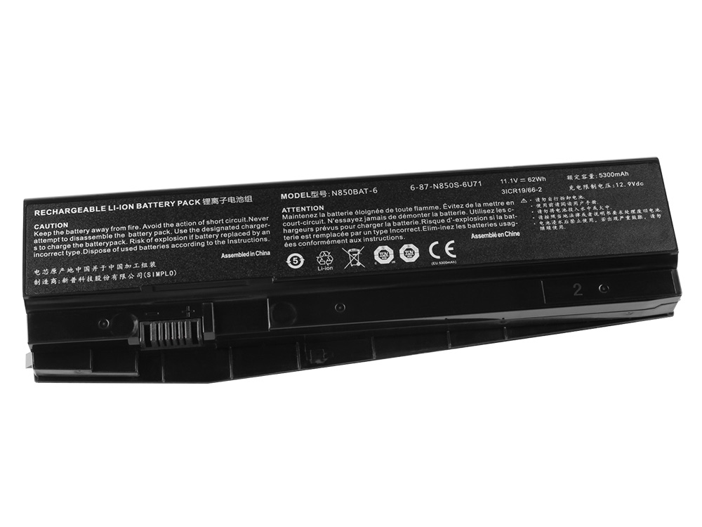 Original 5300mAh 62Wh 6-Cell Clevo N850BAT-6 G739 Battery - Click Image to Close