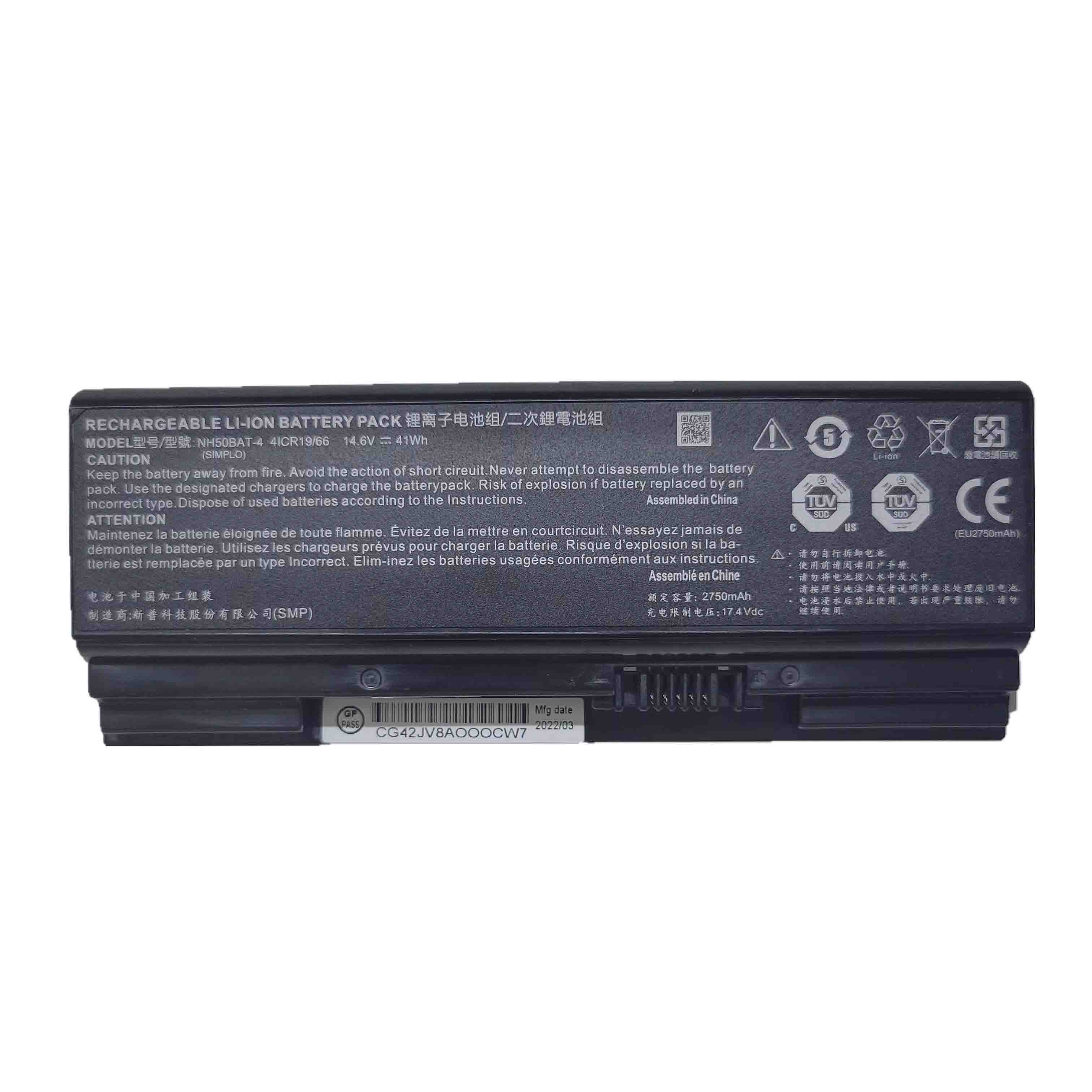 Clevo NH55DPQ NH55HJQ NH55RZQ Battery 2750mAh 41Wh