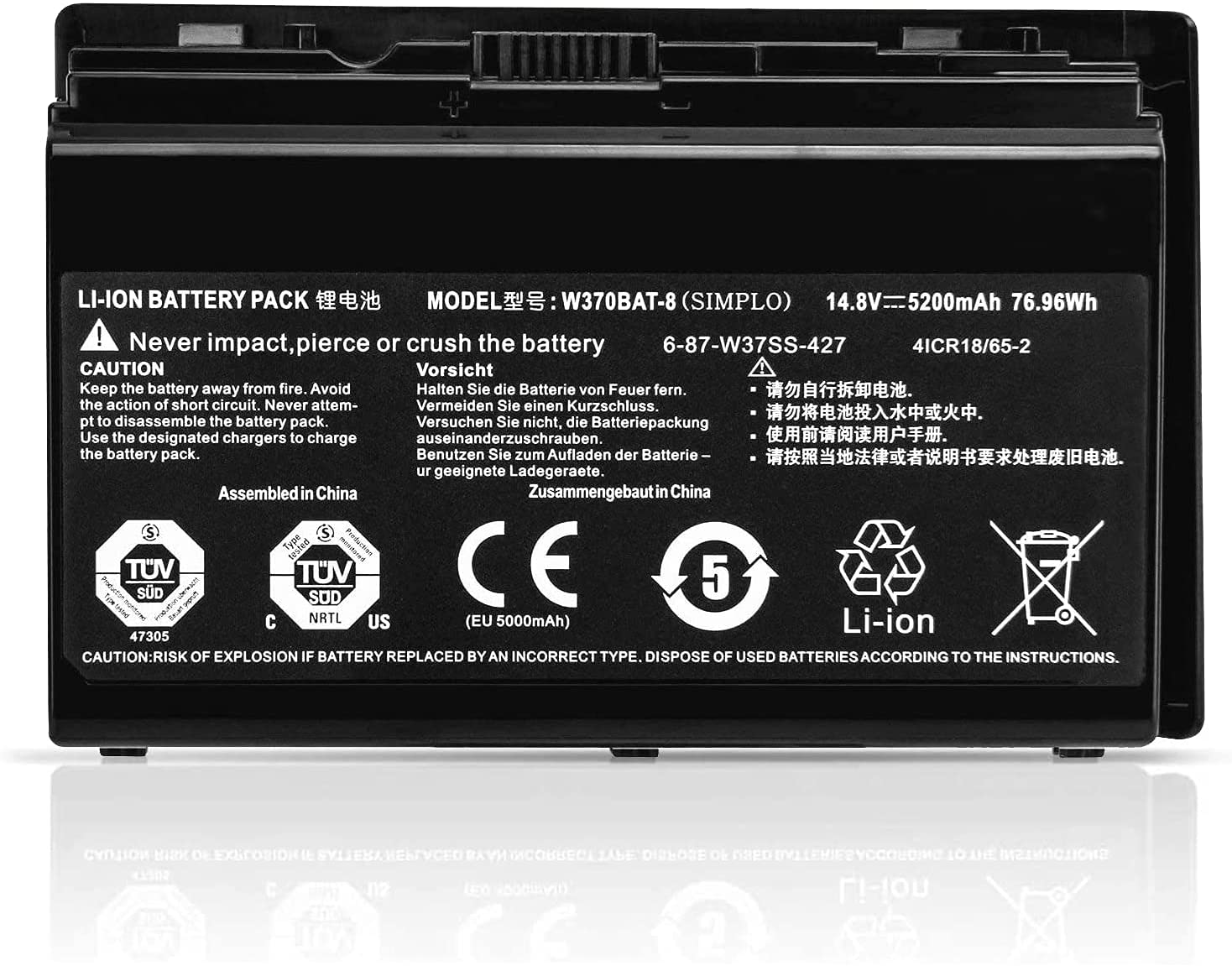 Hasee CW35S Series Battery 5200mAh 76.96Wh