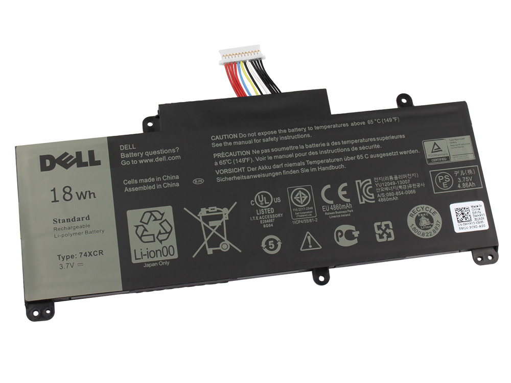 Original 18Wh Laptop Battery Dell 074XCR 74XCR VXGP6 X1M2Y
