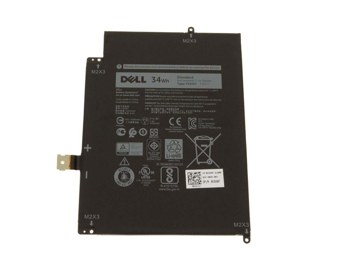 Original 4250mAh 34Wh 2-cell Dell YX0XH 0YX0XH Battery
